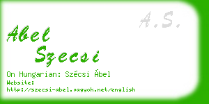 abel szecsi business card